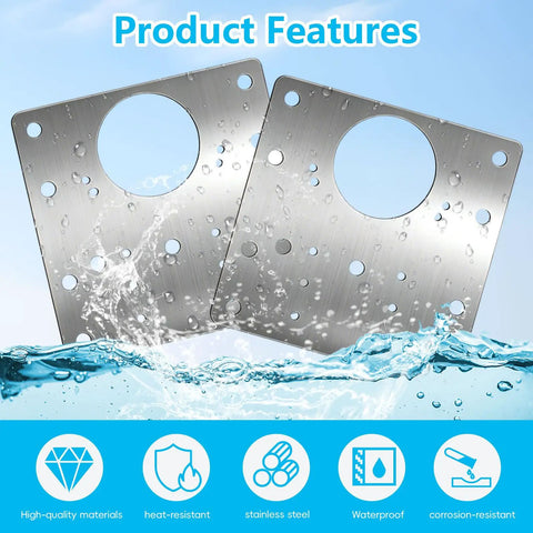 Sturdy Stainless Steel Cabinet Hinge Repair Plate Kit With 60 Screws And Driver, Easy Install For Kitchen Cupboard Doors
