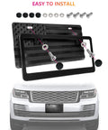 Front Bumper USA Flag License Plate Dope 3D Embossed Stars And Stripes On Black ABS Plastic Tag Plate Aluminum Frame Screws