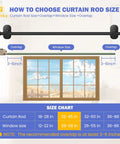 No Drill Curtain Rod For Windows 18 To 45 Inches Small Black Five Eighths Inch Adjustable Drapery Rod With Adhesive Brackets graphic