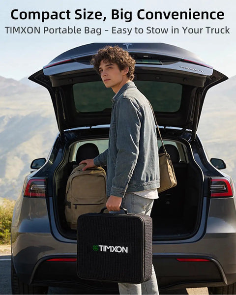 Haul Ready Level One And Two Ev Charger With Nema 620 Plug Brings Serious Amps At Sixteen Power Rating ETL Certified J1772 Cable in portable bag.