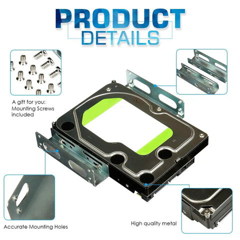 Built Like A Tank 3.5 To 5.25 Inch Drive Bay Adapter For Hdd And Ssd Storage Straight Up Transforms Your Pc Setup With This Metal Mounting Bracket Gonna Fit Perfect Inside Your Rig And Level Up Every Build