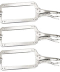 3 Pack 18 Inch Deep C Clamps With Swivel Pads, Heavy Duty Welding Clamps And Locking Pliers for Woodworking displayed side by side