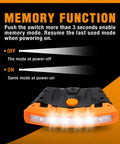 Rechargeable Hat Light 2 Pack Clip On Cap Light With Memory Function IPX4 Waterproof highlighting memory function and buttons