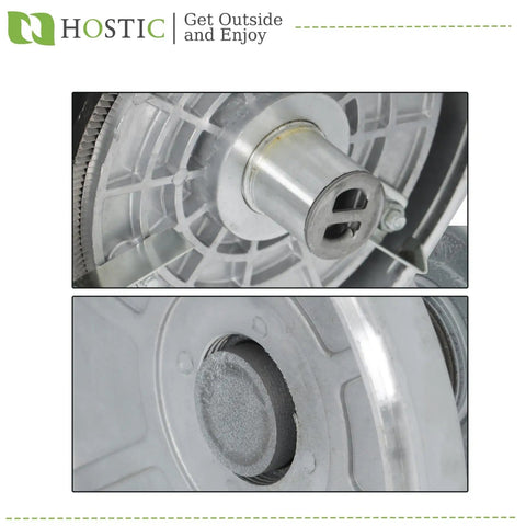 Close-up of 3000W Wet And Dry Electric Grain Mill grinding discs, showcasing metal mechanism for cereals, rice, corn, and more.