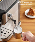 Top Shelf Automatic Espresso Coffee Maker With 20 Bar Pressure And Glowing Touchscreen Panel Offering Zero Fuss One Button Operation For Crisp Americanos Silky Milk Froth And Quick Steam Power For Your Daily Grind Now, showcasing powerful steam system.