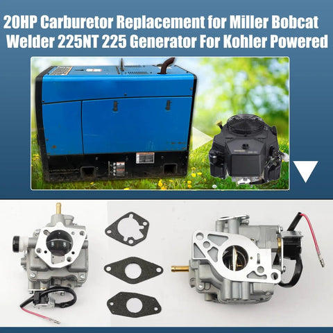 Beefed Up 20HP Carburetor Replacement Kit for Miller Bobcat Welder 225NT 225 Generator Kohler CH20S Powered