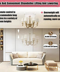 Room with sofa showcasing Heavy Duty Pendant Light Lifter 2-In-1 Chandelier Hoist With Electric Winch Remote Control and Wall Switch.