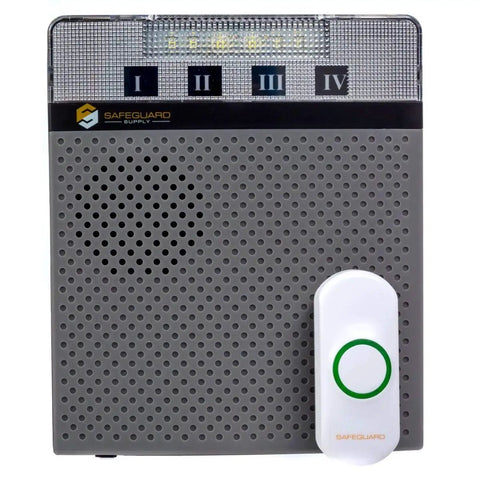 Dope Long Range Wireless Doorbell Kit 95dB Loud Chime, with IP55 weatherproof button and speaker unit, front view.