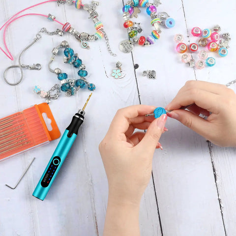 3 Speed Cordless Mini Drill Pen USB Rechargeable DIY Electric Hand Drill Kit With 10 Small Drill Bits used for jewelry making