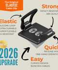 10 Pack Adjustable Elastic Cable Clips With Adhesive Pads For Easy Wire Management At Home Office Under Desk Behind TV And On The Go For Chargers Laptops PCs HDMI And USB Cables Black, black silicone loop