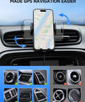 Wireless Car Charger 15W Auto Clamping With 360 Degree Rotating Phone Holder And 3 In 1 Dash Windshield Air Vent Mount in car