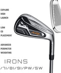 Mustang MK7 14 Piece Complete Golf Club Package Set for Righties Standard Length Regular Flex iron details
