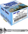 Beefy Eight By One And One Half Inch Silver Star Stainless Steel Wood Screw With Torx Star Drive Head box front view