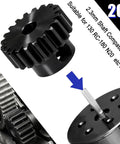 Beefy Hardened Steel 0.5M Pinion Gear 20T With 2mm Bore For RC Cars And Helicopters Upgrade shown on white background