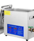 Heavy Duty Ultrasonic Cleaner With Built In Heater And Digital Timer 6.5L Stainless Steel Bath for thorough cleaning.