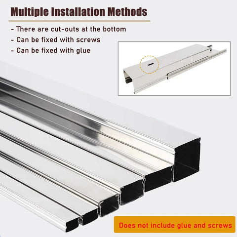 Hide Cords Like A Pro With Stainless Steel Cable Hider Box for wall and floor mount, showing multiple installation options