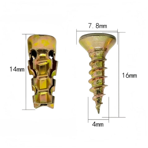 10 Pack Gold Cabinet Hinge Repair Kit With Short Expansion Anchors And Self Tapping Screws For Wardrobe Doors And Cupboards No More Wobbly Doors