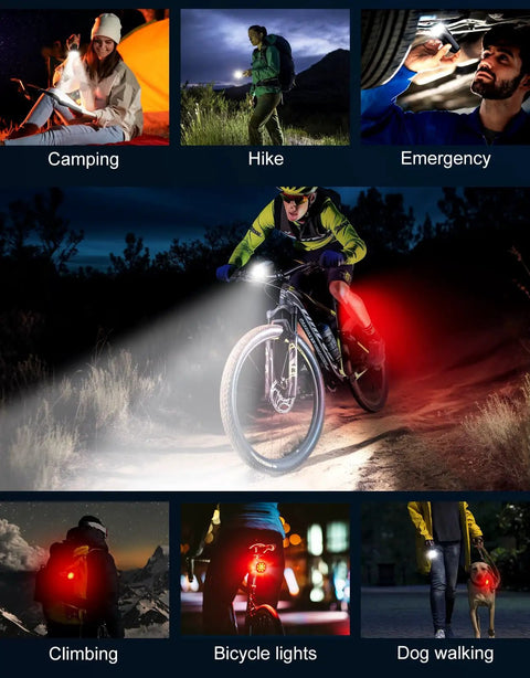Beast Bright 1000 Lumen Bike Lights For Night Riding Front And Rear With 9 LED Headlight And 8 Flood Lights 8 Plus 7 Modes Durable Aluminum Alloy IP65 Waterproof Rechargeable Front And Rear Light Set For Safe Visible Cycling