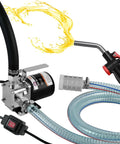 Beefy 8 GPM 110V Electric Fuel Transfer Pump Kit For Diesel Kerosene And Oils with hoses and nozzle, ideal for trucks and farm use