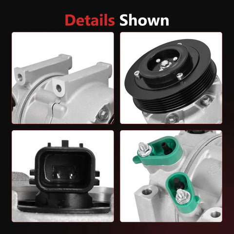 Fresh Heavy Duty Air Conditioning Compressor With Clutch Quick Bolt Swap For Hyundai Sonata And Kia Optima 2012 To 2018 close-up details of components