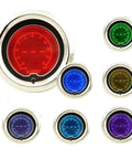 LEVANLIGHT 2-1/16 in oil pressure gauge kit with chrome bezel; front red display and six color options shown.