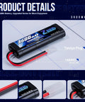 7.2V NiMH 3600mAh RC Battery with Tamiya Connector for RC Cars and Trucks, high power with silicone wire and Tamiya plug.