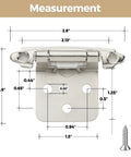 Real Solid Brushed Nickel Cabinet Hinges 30 Pack 15 Pair Heavy Duty Kitchen Hardware dimensions illustration with measurements.
