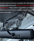 Installed 16.5 Inch Radar Detector Hardwire Power Cord With RJ11 Plug in car mirror setup