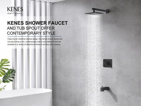 Heavy Duty Matte Black Shower Set Featuring Swivel Square Showerhead And Diverter Tub Faucet Trim Kit Brings Knockout Modern Flair And Ridiculously Chill Spa Vibes Home