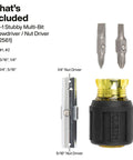 Multi Bit Screwdriver And Nut Driver Set With Comfy Cushion Grip Handles Precision Heat Treated Bits Includes Stubby Tool For Quick Auto And Home Repairs Built Tough As Nails. 6-in-1 stubby tool with interchangeable bits.