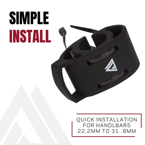 Quick install handlebar mount for Garmin Forerunner watches, fits 22.2 to 31.8 mm bars, black