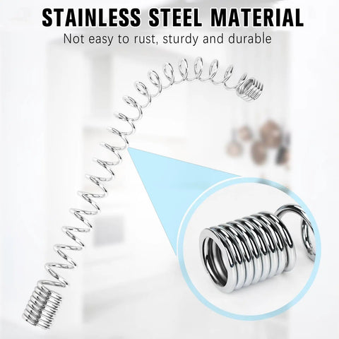 Stainless Steel Pre Rinse Overhead Spring For Commercial Sink Faucets Replacement Part Durable And Easy Install Fits Most Wall Mounted Pre Rinse Systems Heavy Duty Sprayer Arm Support Kitchen Plumbing Tool, chrome spring coil