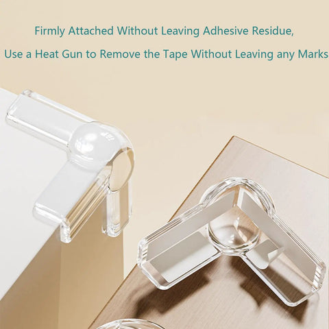 Transparent corner guards from Kid Safe Corner Guards For Baby Proofing Edges And Tables, 40 Pack, on furniture edges.