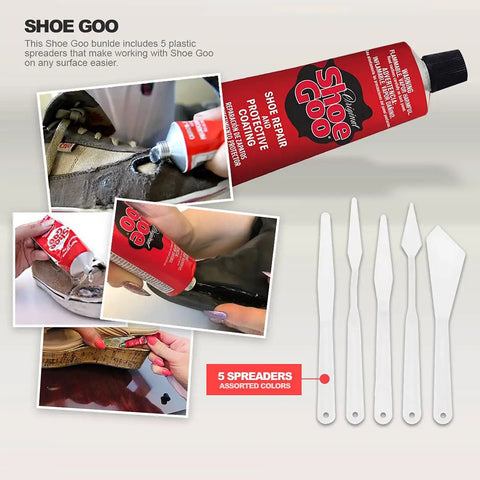 Rugged Shoe Repair Kit For Worn Shoes And Boots With Heavy Duty Adhesive, snip tips, spreader tools for quick DIY fixes