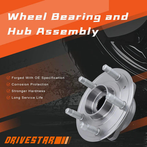 Wheel Hub And Bearing Assembly With ABS Encoder For Front And Rear Use On 2008-2019 Cadillac CTS, hub with bolts