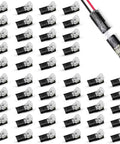 50-pack low-voltage 2-pin quick-splice wire connectors with clear tops for 12V landscape lighting and LED strips