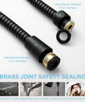 Kink Free Stainless Steel Shower Hose 60 Inch Matte Black With Brass Insert And Nut Anti Kink Flexible Handheld Shower Attachment