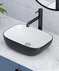 Round Vessel Sink 16x16 Inches For Bathroom Above-Counter Ceramic Basin, Dope Modern Black Or White Vessel Sink