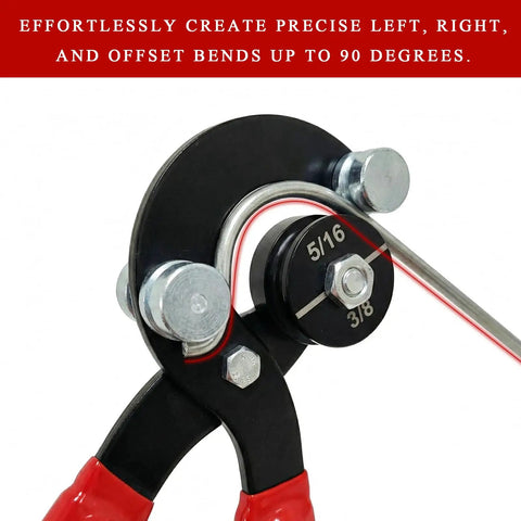 Fkewp Pro 4 In One Tube Bending Pliers With Adapters For 3/16 1/4 5/16 3/8 Copper Brake Lines showing precise bending mechanism.
