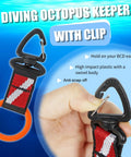 Scuba Octopus Mouthpiece Keeper Silicone Mouthpiece Holder With Spring Clip and Webbing Strap displayed in hand