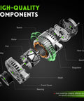 Exploded view of Plug And Play Alternator Replacement For Honda Accord 2003 To 2007 2.4L, Civic 2006 To 2011 2.0L