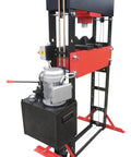 50 Ton Electric Hydraulic Shop Press with Adjustable Carriage Height and Carriage Winch, Precise Pressure Gauge