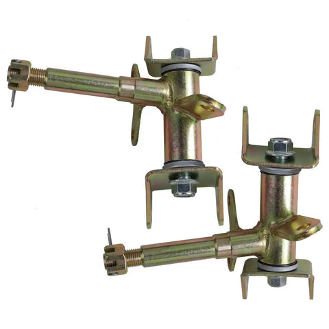 Left And Right Steering Knuckles For ATV Go Kart Quad Buggy With 17mm Shaft Front Steering Strut Spindle For Disc Brake 4 Wheelers DIY Parts Replacement, showing metal construction and attachment points.
