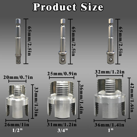 PVC Pipe Threader Kit With Internal And External Threaders One Half Inch Three Quarter Inch And One NPT Drill Bit Included Heavy Duty Carbon Steel Handyman Grade DIY Friendly Tool For Water Pipe Installations And Quick Solid Threads