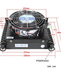 Beefed Up Hydraulic Oil Cooler With 10 Liters Per Minute Flow And 1.0 MPa Working Pressure, dimensions labeled in mm