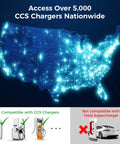 Map of the US showcasing over 5,000 CCS chargers, highlighting CCS compatibility for electric vehicles.