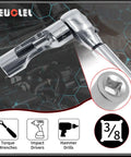 17mm Diesel Injector Fuel Line Socket Flare Nut Wrench with 3/8 square drive for efficient diesel engine repairs.
