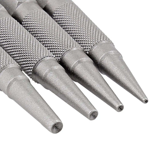 4 Piece Nail Punch Set Center Punch Kit Includes 1/32 1/16 3/32 And 1/8 Inch Nail Setter Tools for Carpentry and Woodworking
