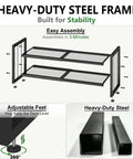 Heavy-duty steel frame of Expandable 2 Tier Metal Shoe Rack Stackable Closet Organizer Adjustable Entryway Storage Space Saver for Home Dorm Small Rooms Game Changer Organization King.