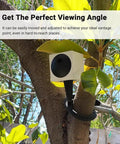 Heavy Duty Flexible Twist Mount For Indoor And Outdoor Security Cameras wrapped around a tree branch, securing the camera for optimal viewing.